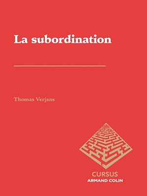 cover image of La subordination